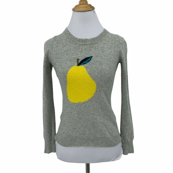 J. Crew Pear Knit Sweater Size XXS Wool Rabbit Hair Blend Gray Pullover Rib Trim - Picture 3 of 12